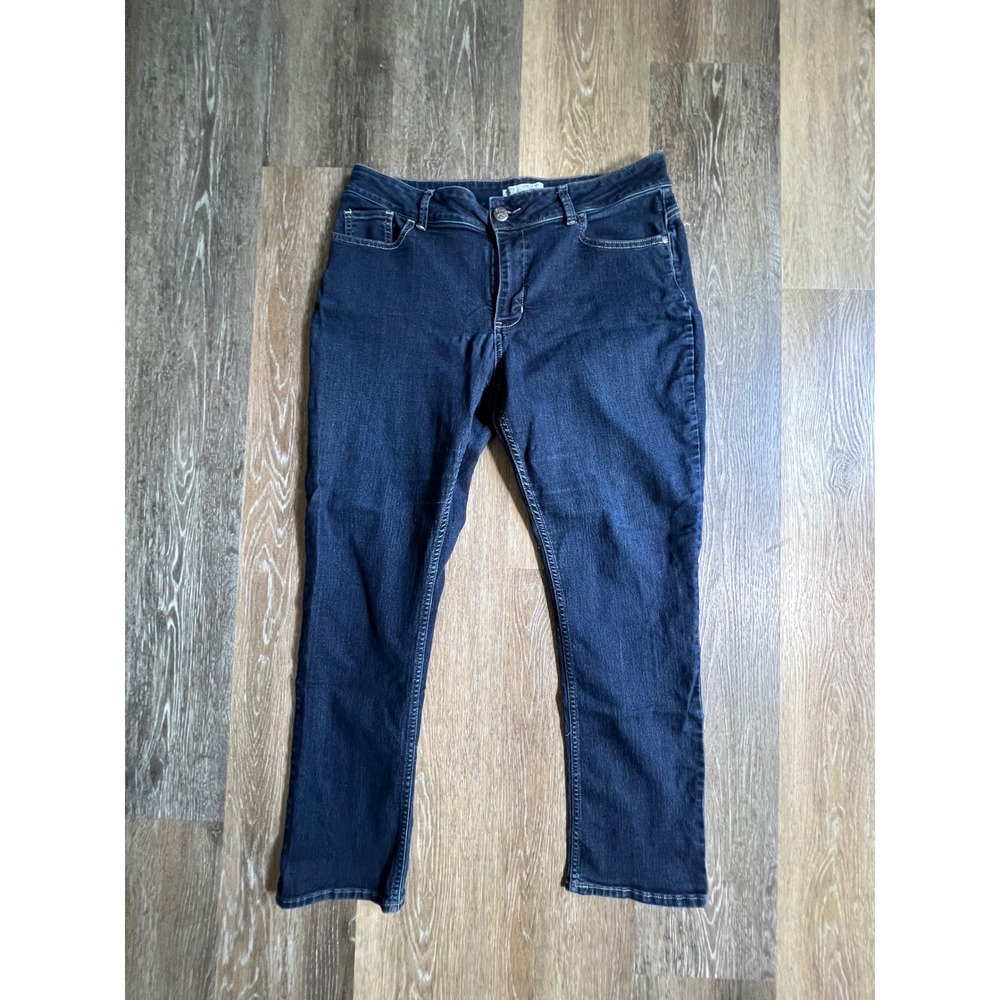 Riders by Lee Skinny Jeans Women 14P Dark Blue Curvy Fit Midrise 13035P8